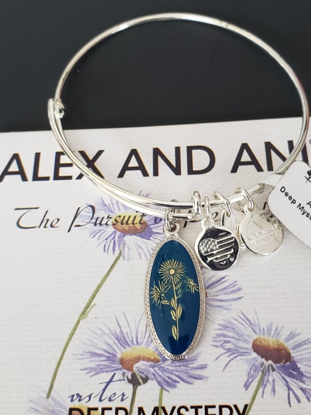 NWT Alex and Ani Deep Mystery Aster Expandable Charm 544